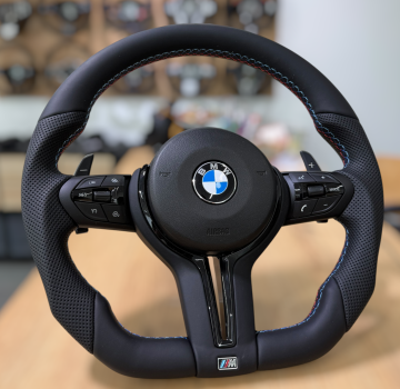 Preview: Hochwertiges Lederlenkrad passend für BMW F-Generation Limousinen, Coupés, GTs und SUVs, vollständig neu bezogen, Design A703